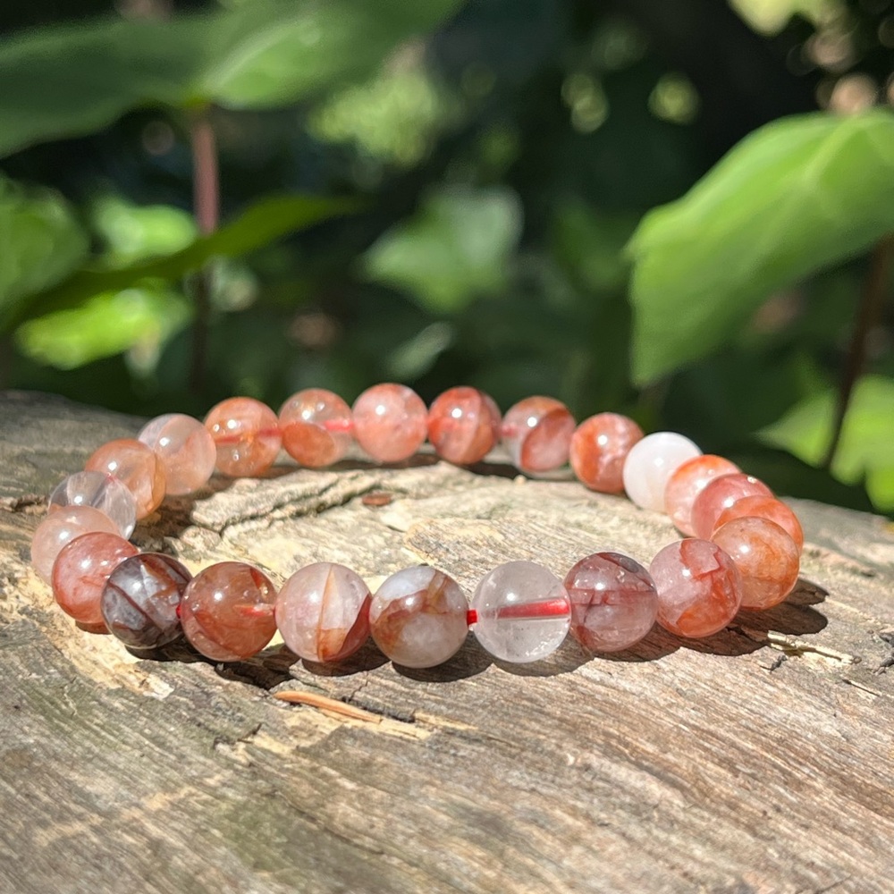 8mm stretchable fire Quartz bracelet